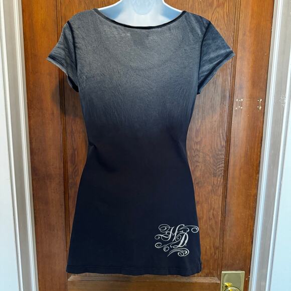 Harley Davidson Artistry in Iron Sacred Heart Rhinestone Y2K T Flawed Small - Picture 5 of 10